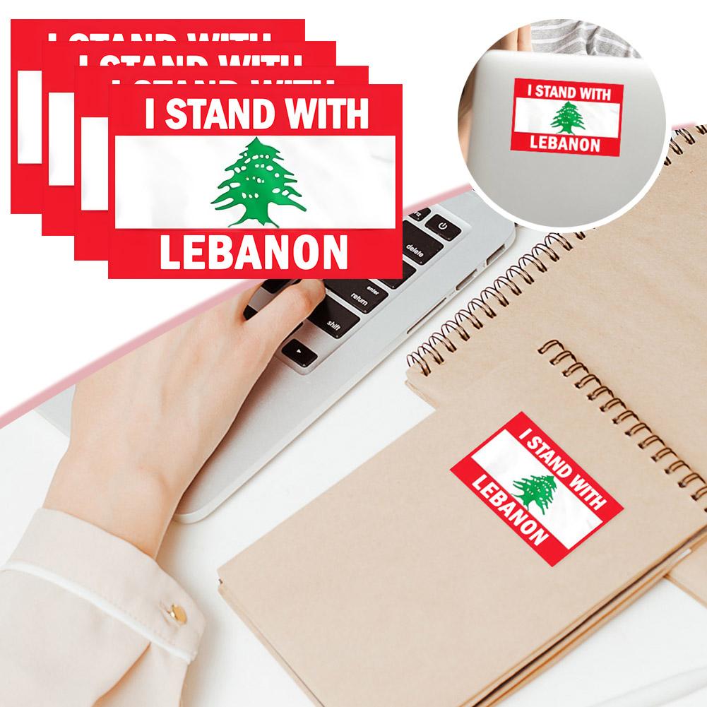 thumbnail image 3 of SGACAI Pegatinas de la bandera del Líbano de Crazyview, calcomanías de vinilo con la bandera del Líbano, 1/4/10 unidades, calcomanías con la frase "I Stand with Lebanon", calcomanías de cedro del L, 3 of 7