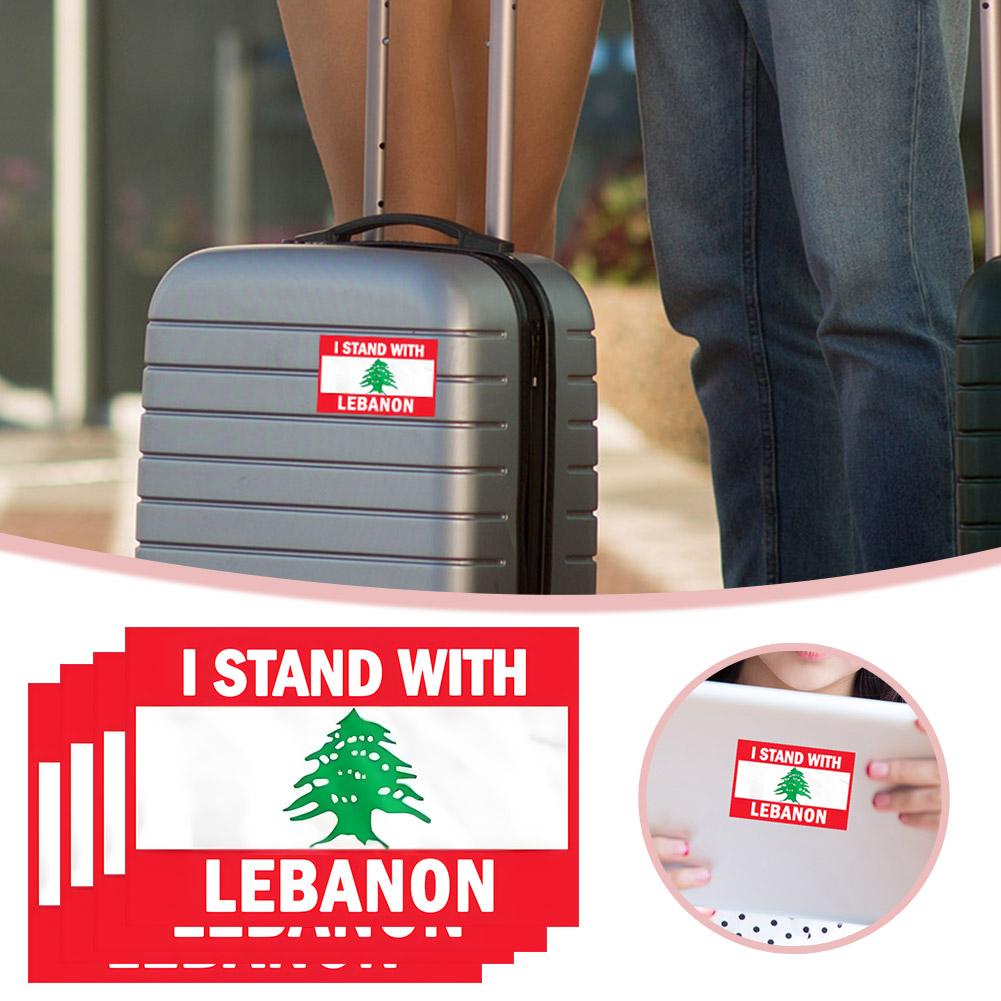 thumbnail image 2 of SGACAI Pegatinas de la bandera del Líbano de Crazyview, calcomanías de vinilo con la bandera del Líbano, 1/4/10 unidades, calcomanías con la frase "I Stand with Lebanon", calcomanías de cedro del L, 2 of 7