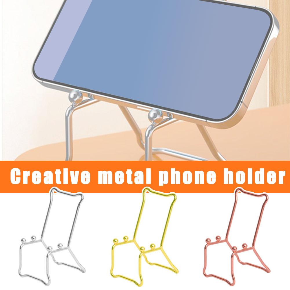 thumbnail image 2 of Wartleves Soporte de metal creativo para teléfono, escritorio, tableta perforada, almacenamiento, 2 of 7
