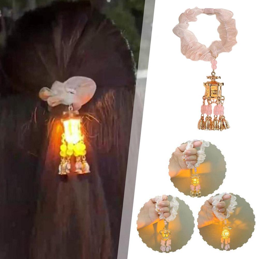 thumbnail image 2 of Ruifaya Diadema con borlas de estilo chino con forma de linterna brillante, accesorio para Halloween y Navidad, 2 of 7