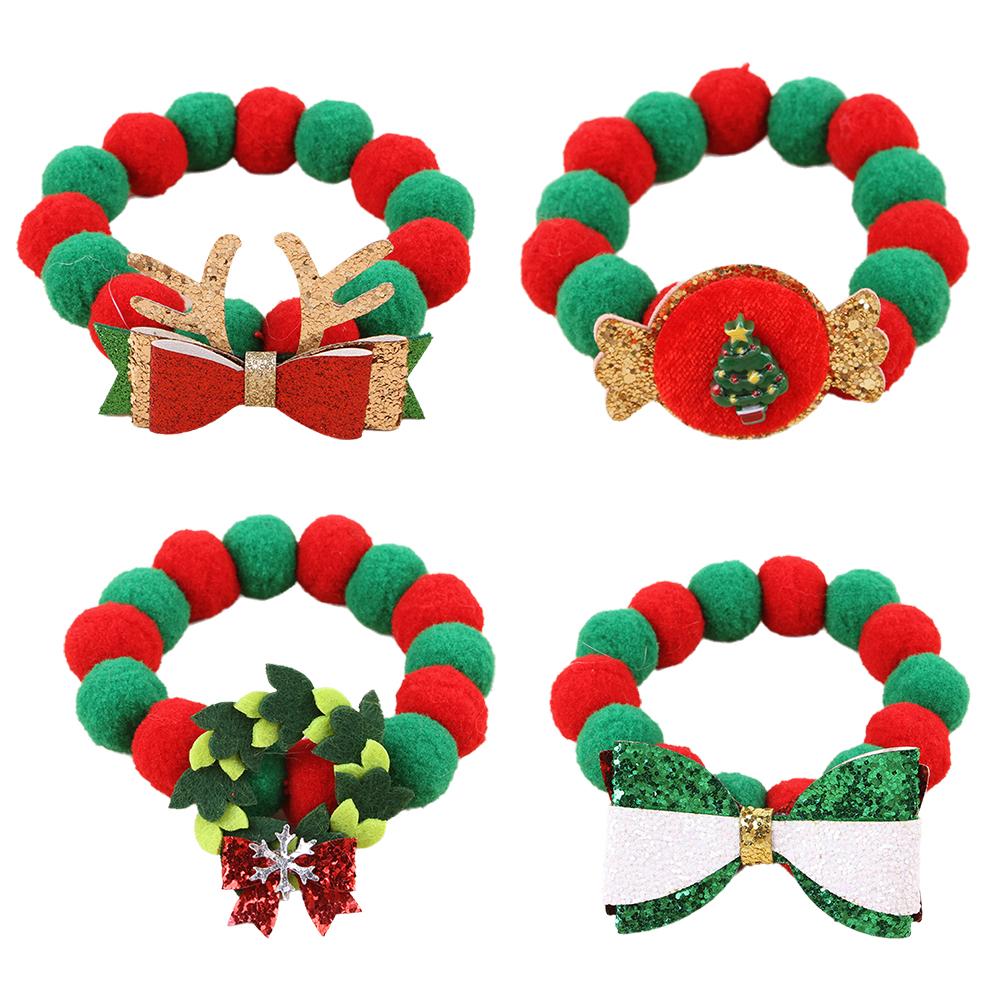 thumbnail image 3 of Wartleves Collar ajustable para mascotas, divertido adorno navideño con lazo suave, 3 of 7