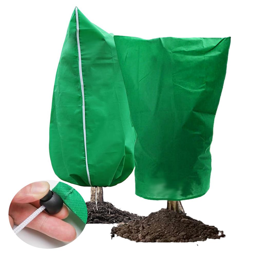 thumbnail image 4 of Ruifaya KWJNH Cubiertas para plantas con protección contra congelamiento, 60 x 80 cm, cubiertas para árboles, cubiertas para plantas con congelamiento, cremallera, cordón para plantas con tela para, 4 of 7