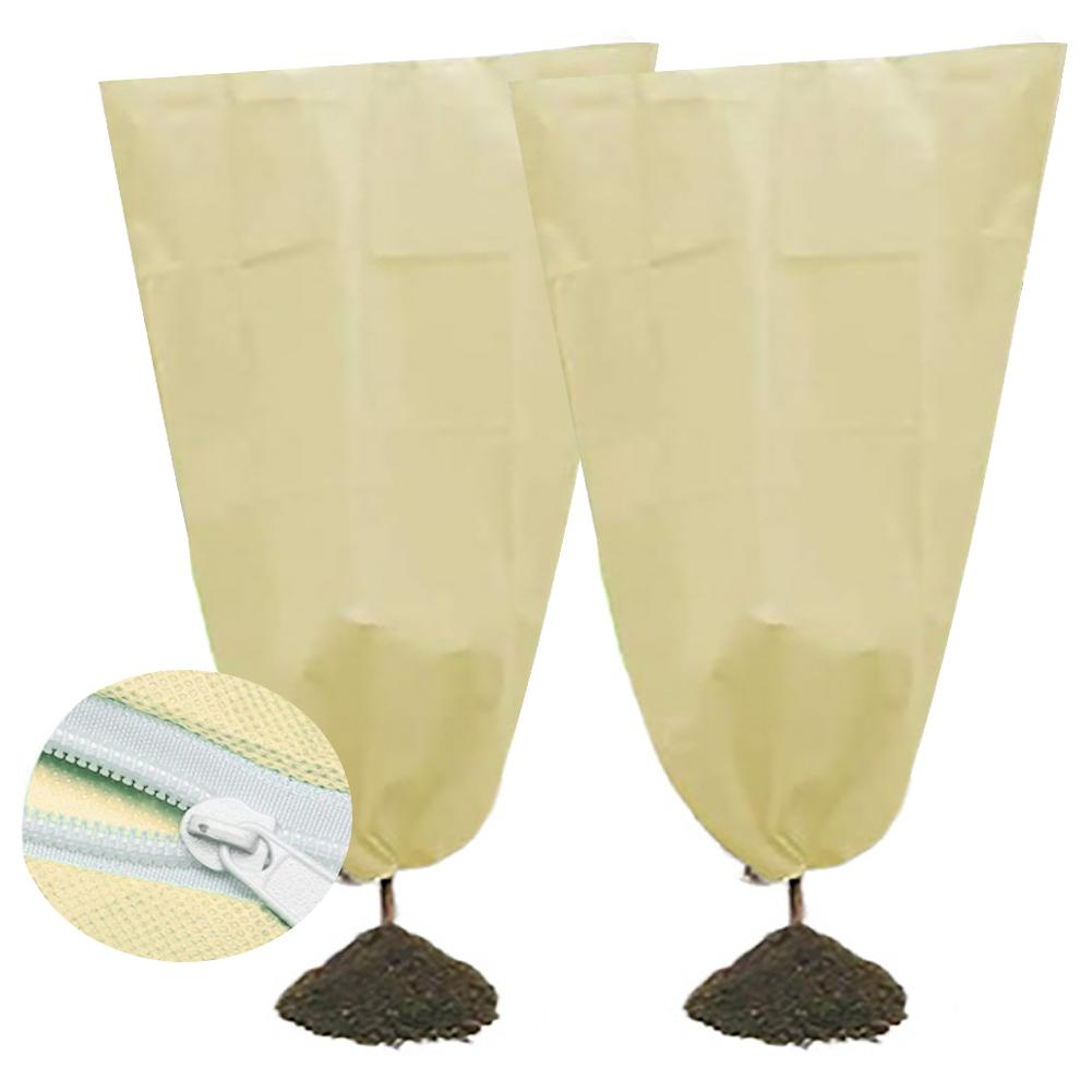 thumbnail image 3 of Ruifaya KWJNH Cubiertas para plantas con protección contra congelamiento, 60 x 80 cm, cubiertas para árboles, cubiertas para plantas con congelamiento, cremallera, cordón para plantas con tela para, 3 of 7
