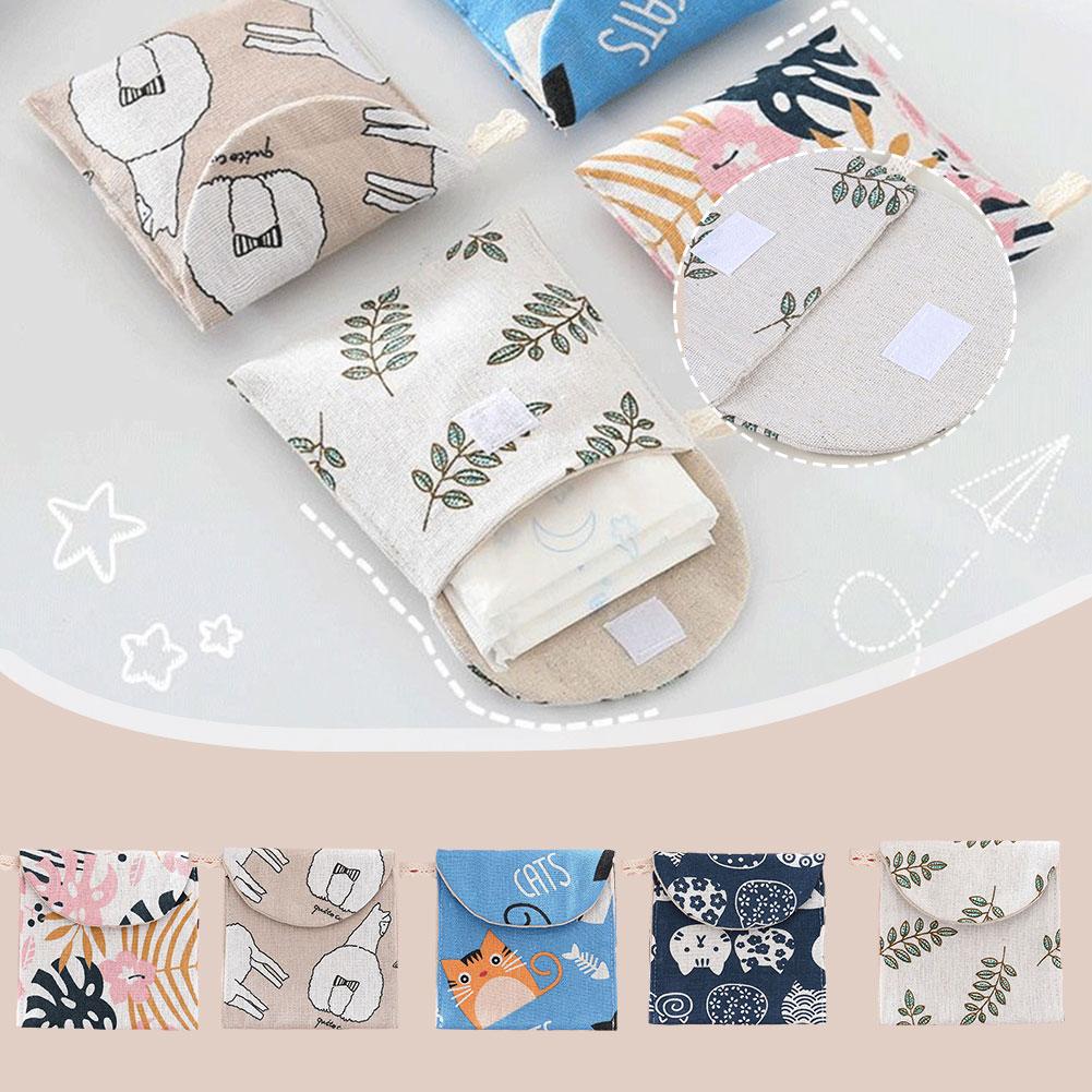 thumbnail image 2 of Wartleves Bonita bolsa de almacenamiento de compresas sanitarias, bolsa portátil para copa menstrual, para el período y, 2 of 7