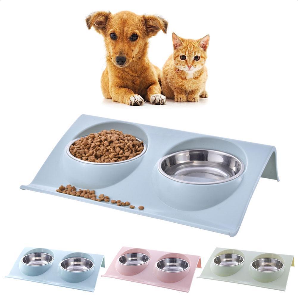 thumbnail image 2 of Ruifaya CQJJTKX Comedero elevado para perros, cuenco para perros y gatos, comedero doble elevado para mascotas, cuencos para perros y gatos, comedero doble para mascotas, con 2 cuencos de acero inox, 2 of 7