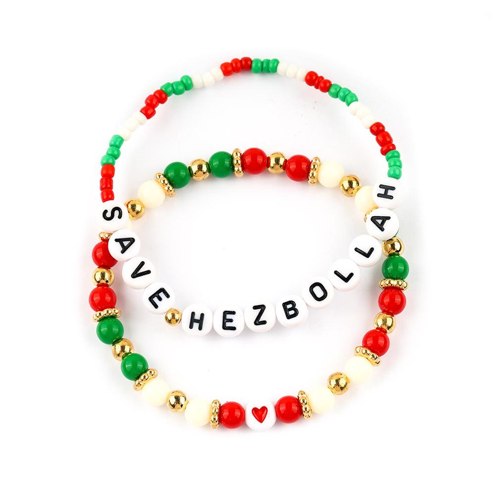 thumbnail image 4 of SGACAI Pulsera Bohemia con Cuentas de Cerámica Suave y Elástica Pulsera con Cuentas de Letras X1 N5Q6 тψ, 4 of 7
