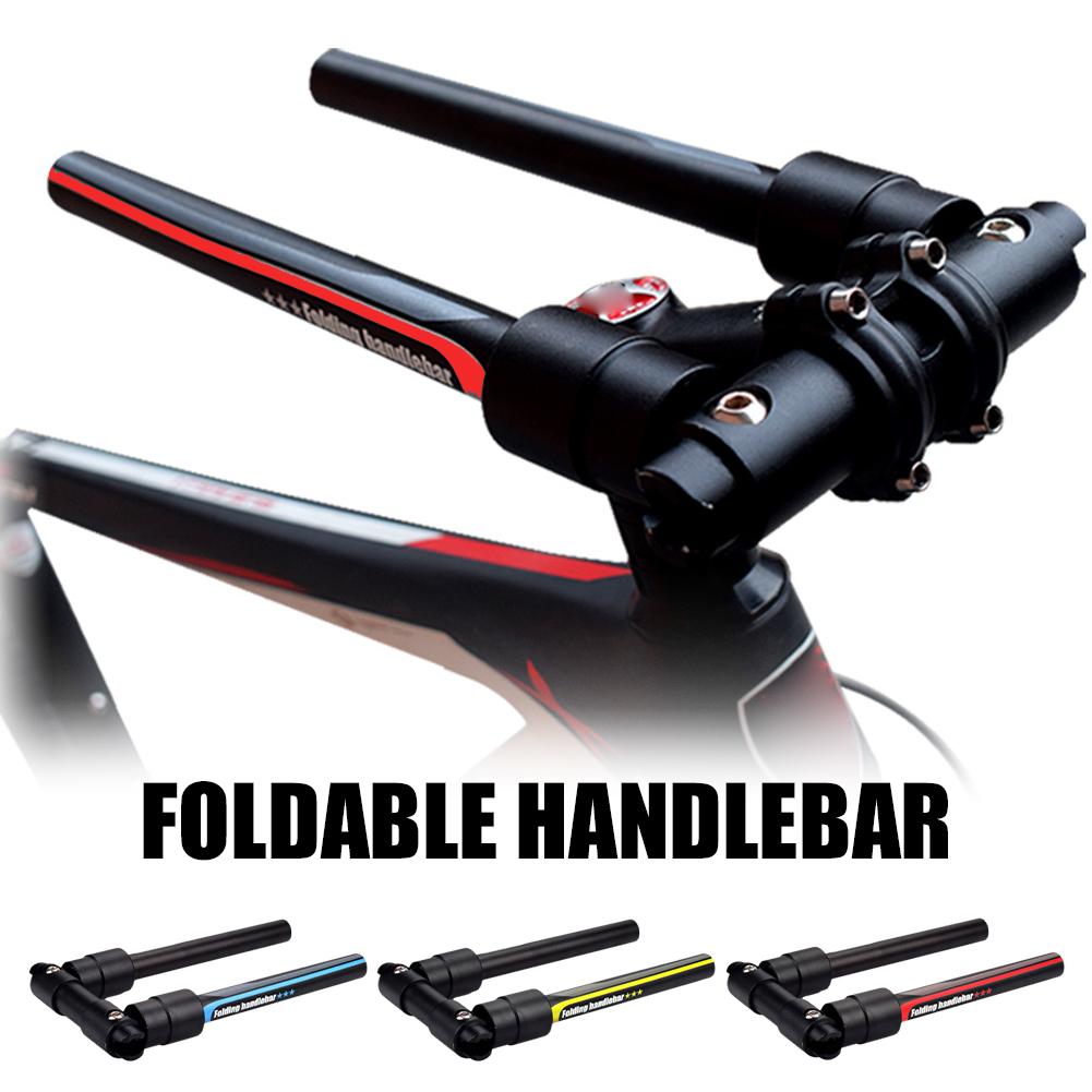 thumbnail image 3 of Wartleves Manillar de bicicleta plegable de liberación rápida para ciclismo de montaña MTB, manillar plano para bicicleta, 3 of 7