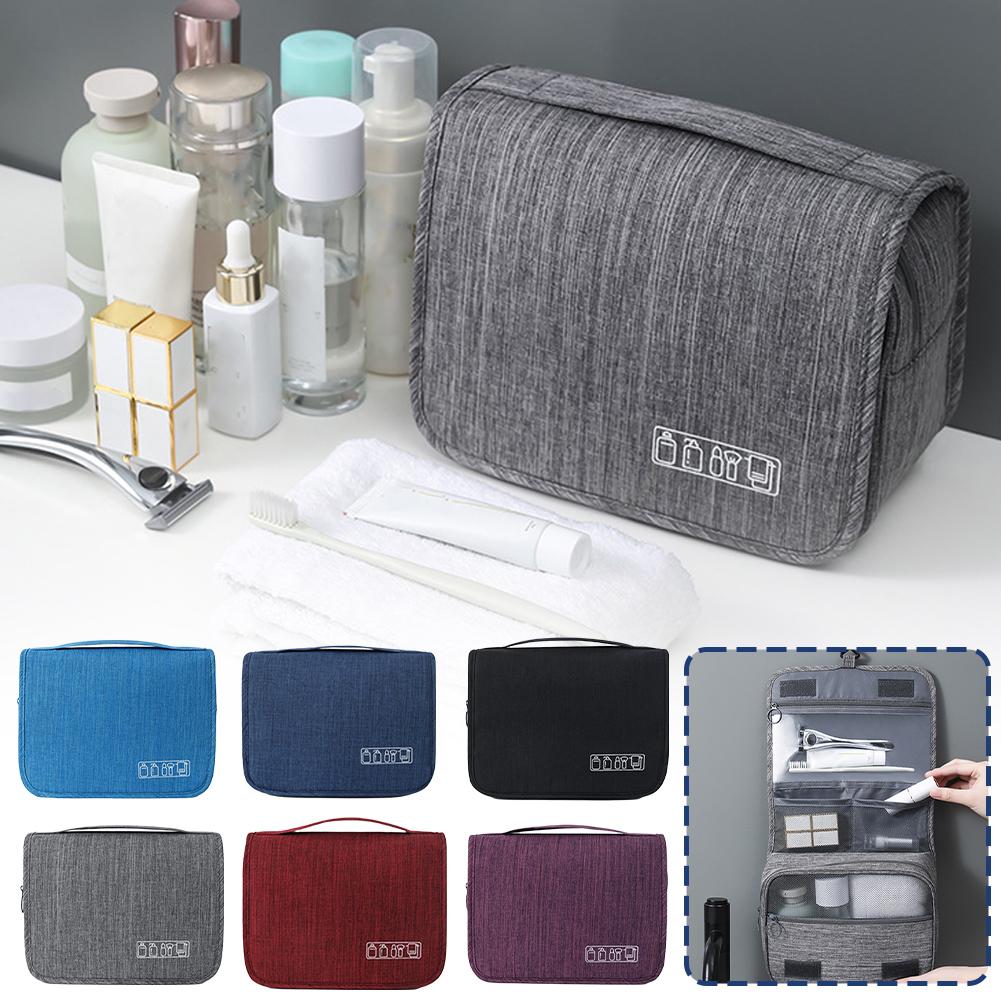 thumbnail image 3 of Wartleves CQJJTKX Bolsa de maquillaje grande, organizador portátil de viaje para maquillaje, bolsa de maquillaje de doble capa, estuche de almacenamiento vertical para cosméticos, para mujeres y niñas, 3 of 7