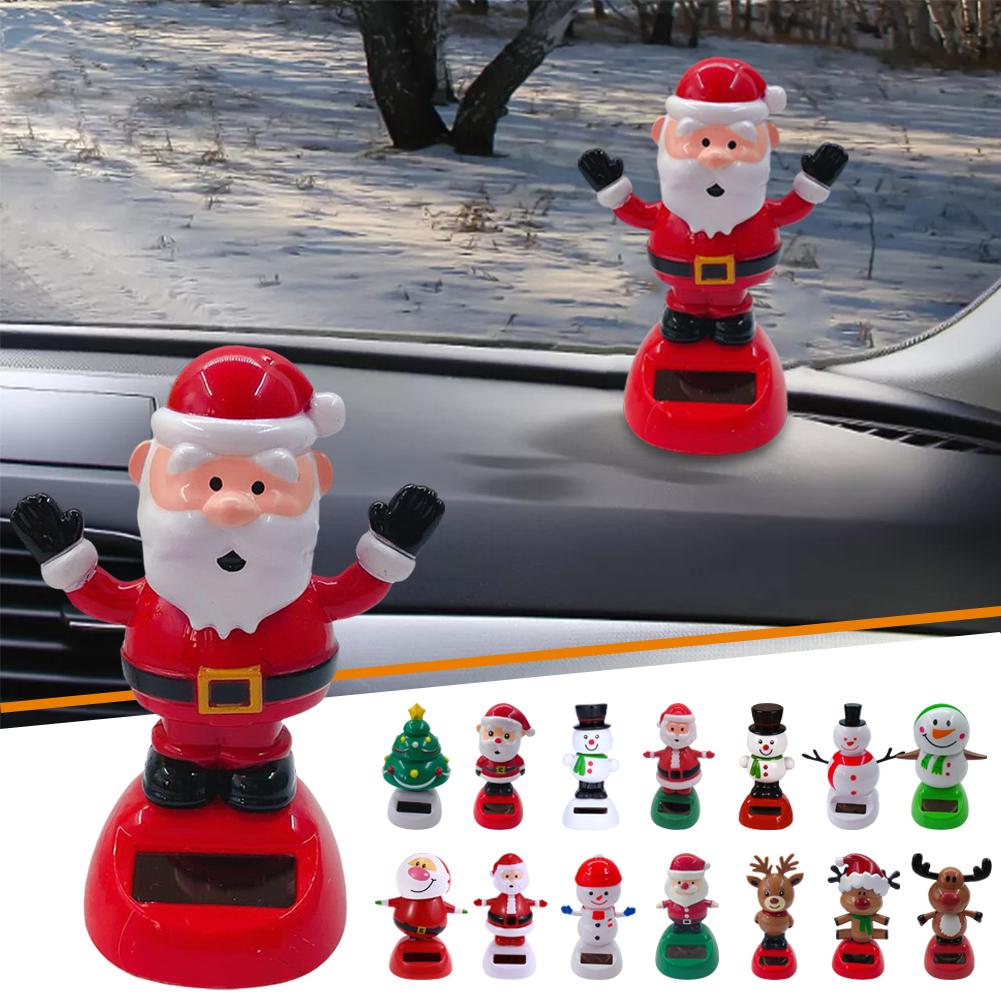 thumbnail image 3 of SGACAI Fgbetcv Juguete navideño de baile con energía solar, decoración navideña para el coche, muñeco cabezón para el salpicadero del coche, decoración del coche, estatuas solares de baile para dec, 3 of 7