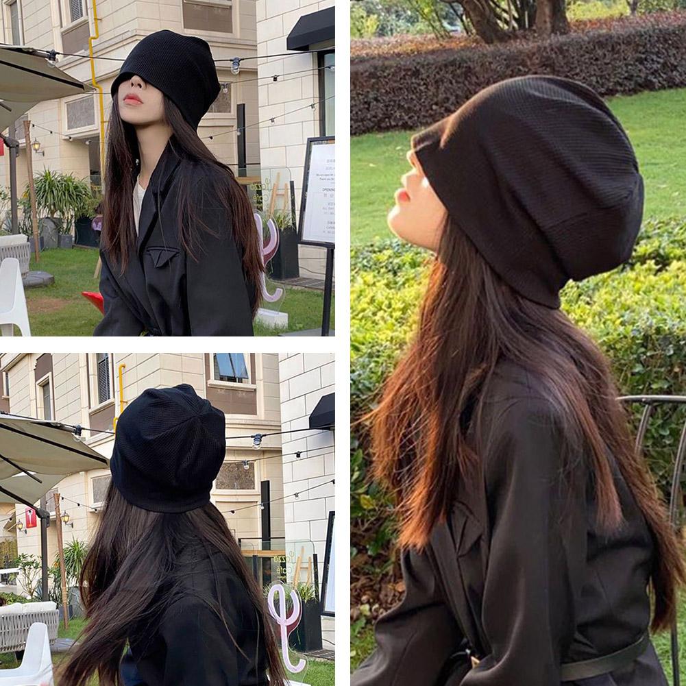 thumbnail image 3 of SGACAI Gorro de punto de moda, varios colores, cálido, estilo sudadera con capucha, gorros de punto para mujer, 3 of 7