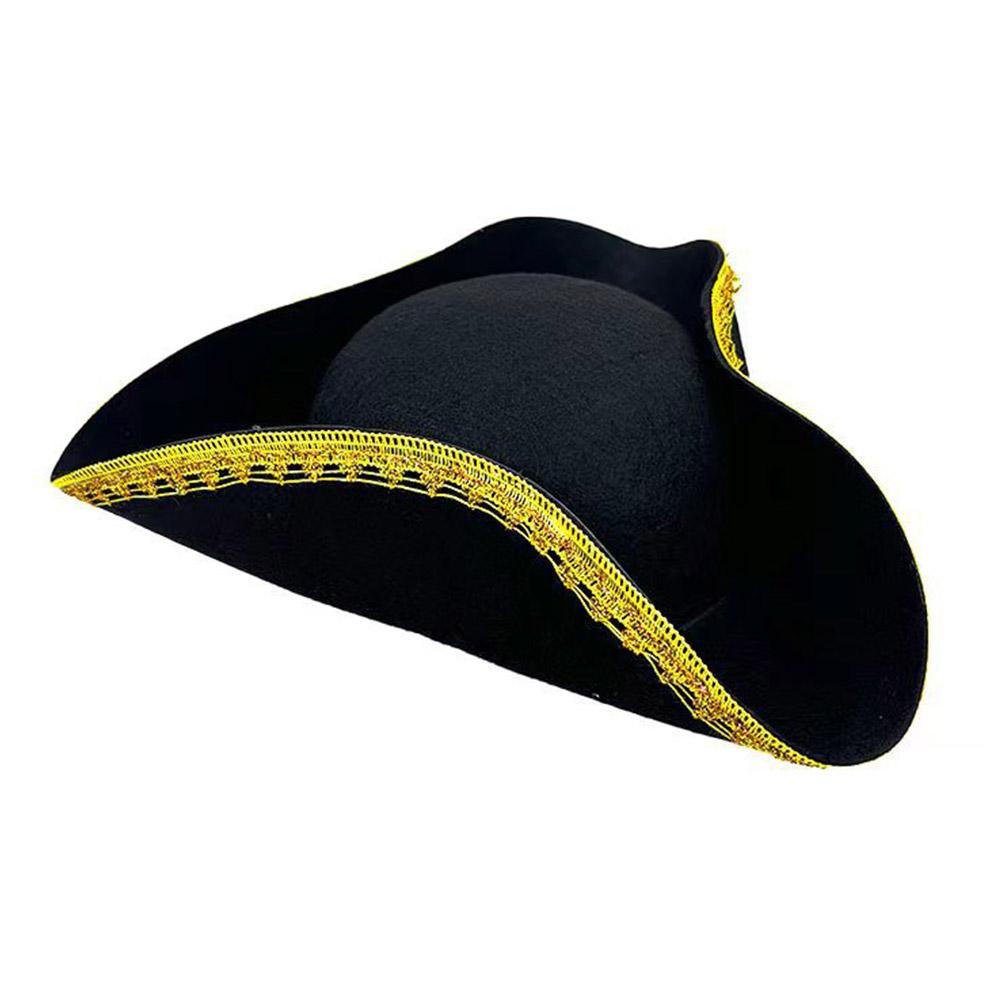 thumbnail image 4 of Wartleves 1 pieza SOMBRERO DE TRICORNIO PARA FIESTA, PIRATA DEL CARIBE, ADULTOS, DISFRAZ G7S3 ☆, 4 of 7