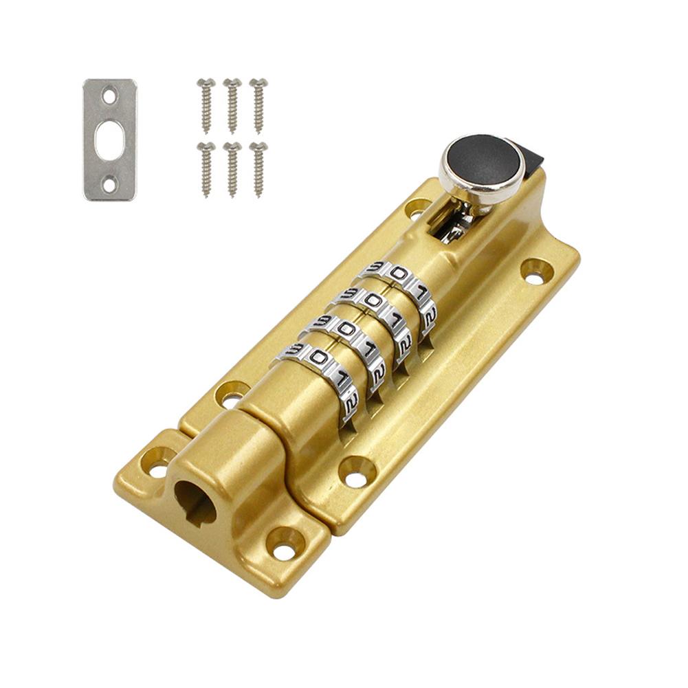 thumbnail image 4 of Wartleves CQJJTKX Cerradura de combinación de perno, cerradura de pestillo deslizante de seguridad de puerta de combinación de 4 dígitos, perno de barril de combinación de aleación de zinc sólido engr, 4 of 7