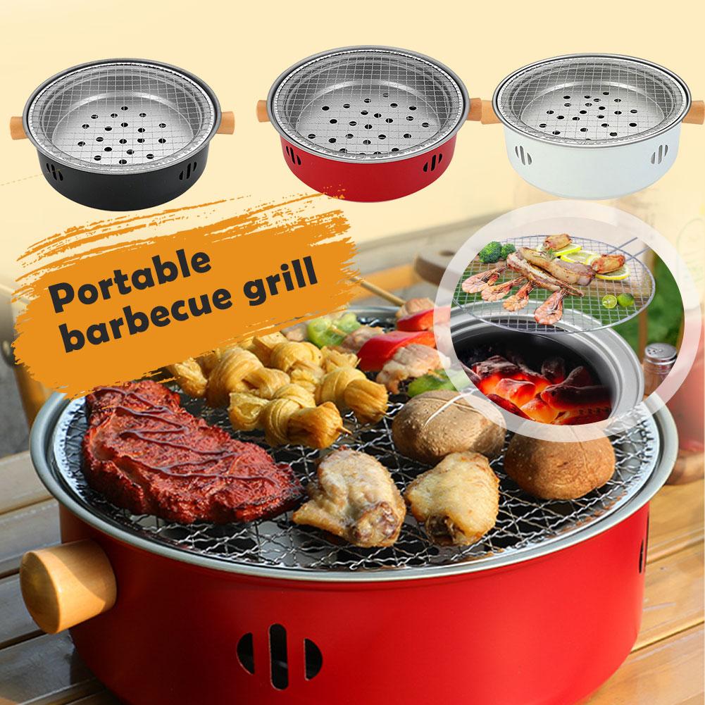 thumbnail image 2 of Wartleves Parrilla portátil para barbacoa, estufa de carbón, estufa de barbacoa dividida de acero inoxidable, redonda E :ι, 2 of 7
