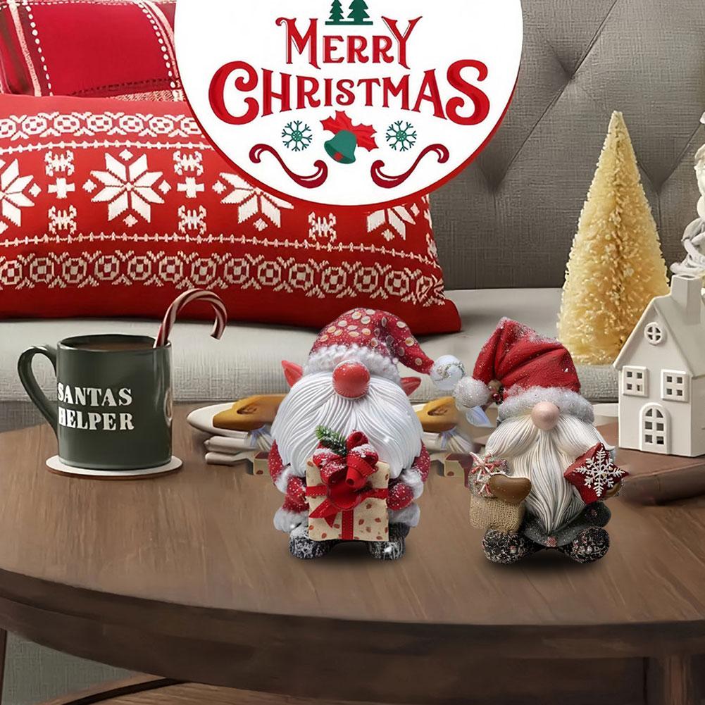 thumbnail image 4 of Wartleves Figuras de Papá Noel 2024 Decoraciones navideñas Resina de pie, 4 of 7