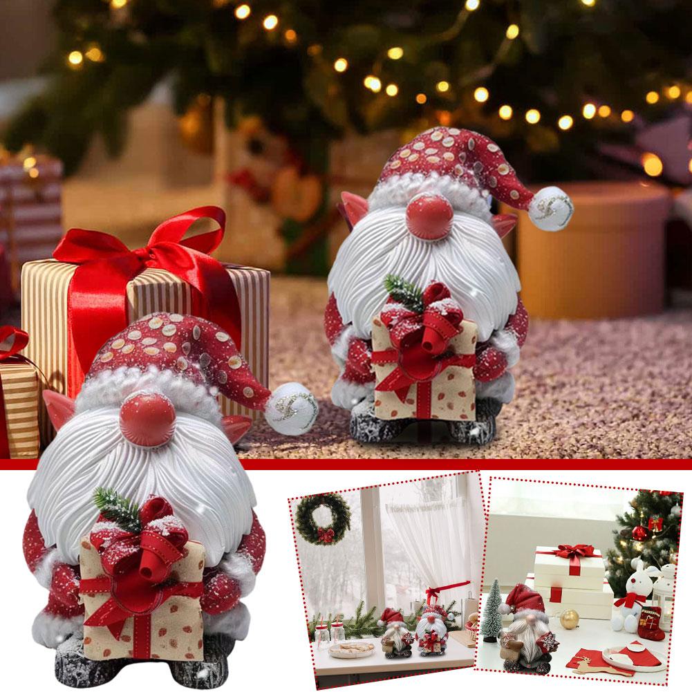 thumbnail image 5 of Wartleves Figuras de Papá Noel 2024 Decoraciones navideñas Resina de pie, 5 of 7
