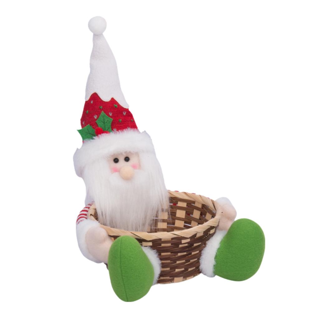 thumbnail image 5 of Wartleves Plato para dulces navideños, cesta para guardar dulces navideños, cuenco para dulces de muñeco de nieve de Papá Noel, recipiente para bocadillos de tejido de ratán, cuenco para dulces navide, 5 of 7