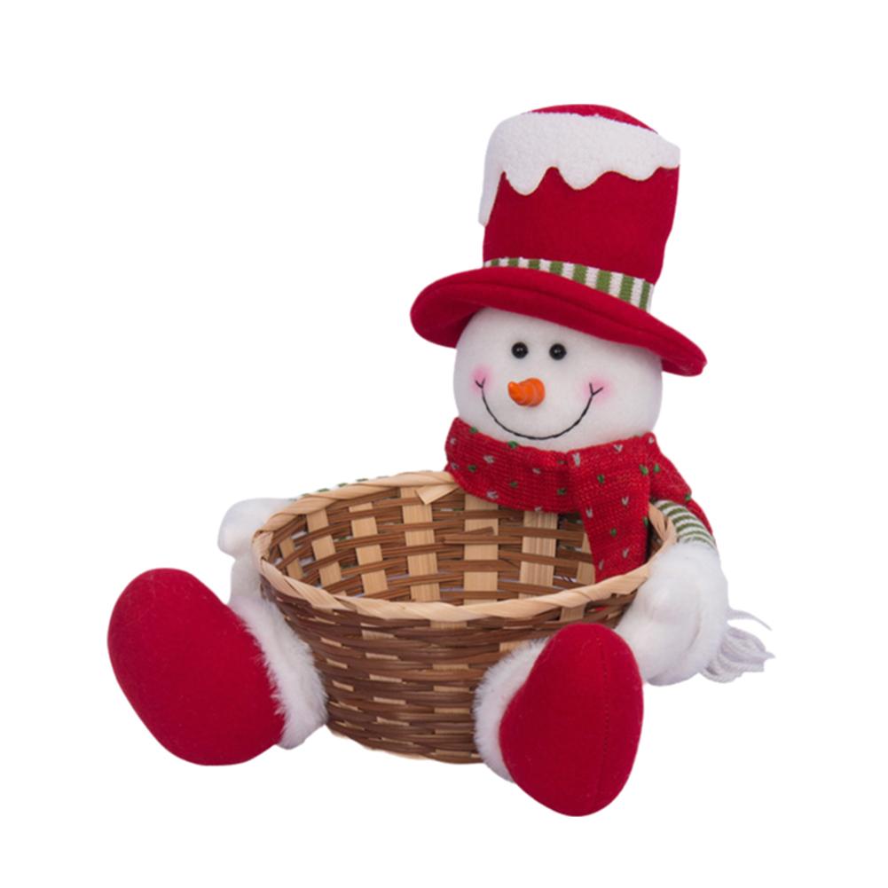 thumbnail image 4 of Wartleves Plato para dulces navideños, cesta para guardar dulces navideños, cuenco para dulces de muñeco de nieve de Papá Noel, recipiente para bocadillos de tejido de ratán, cuenco para dulces navide, 4 of 7