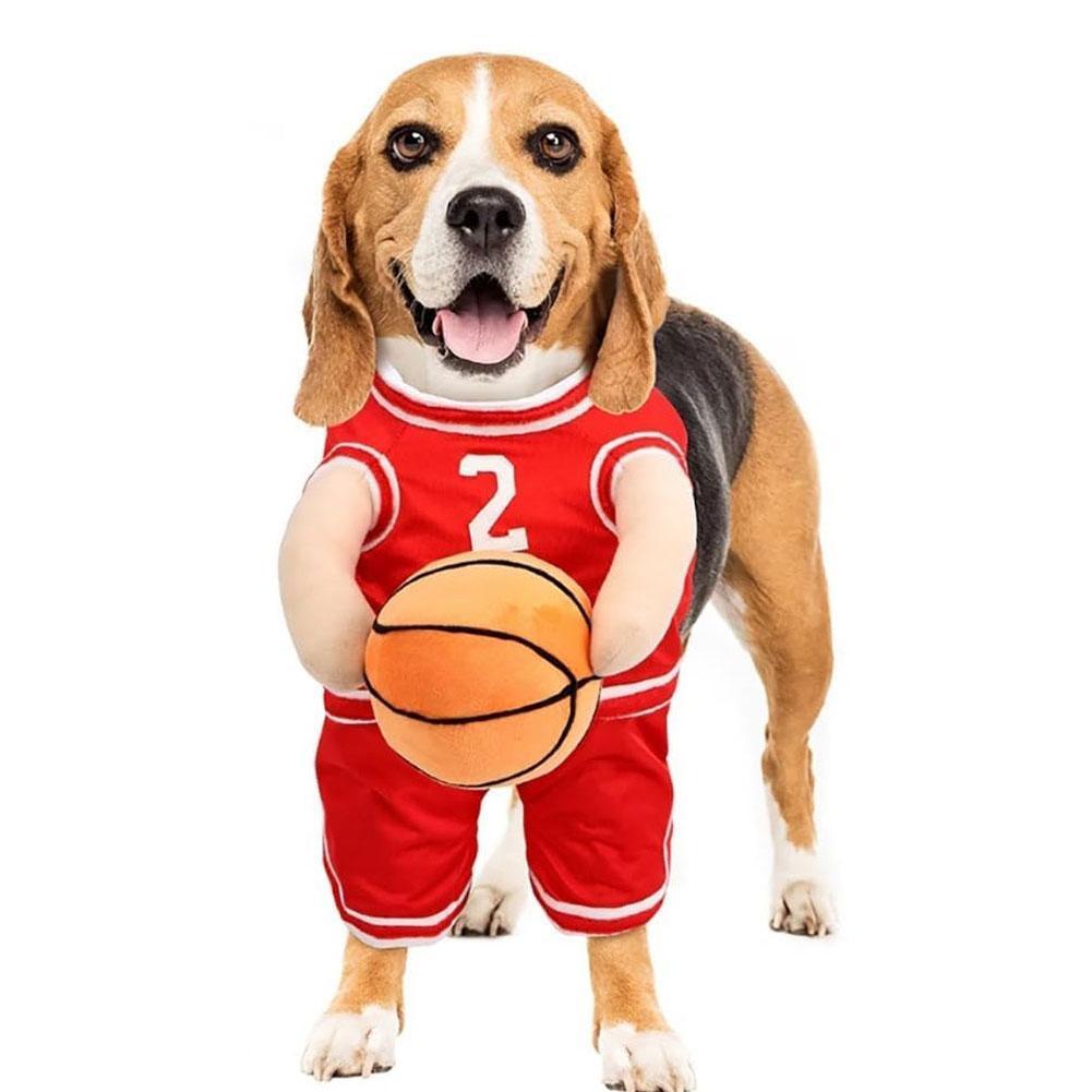 thumbnail image 4 of Wartleves Disfraz de jugador de baloncesto para perros: traje divertido y ajustable. T3H0 para perros, 4 of 7