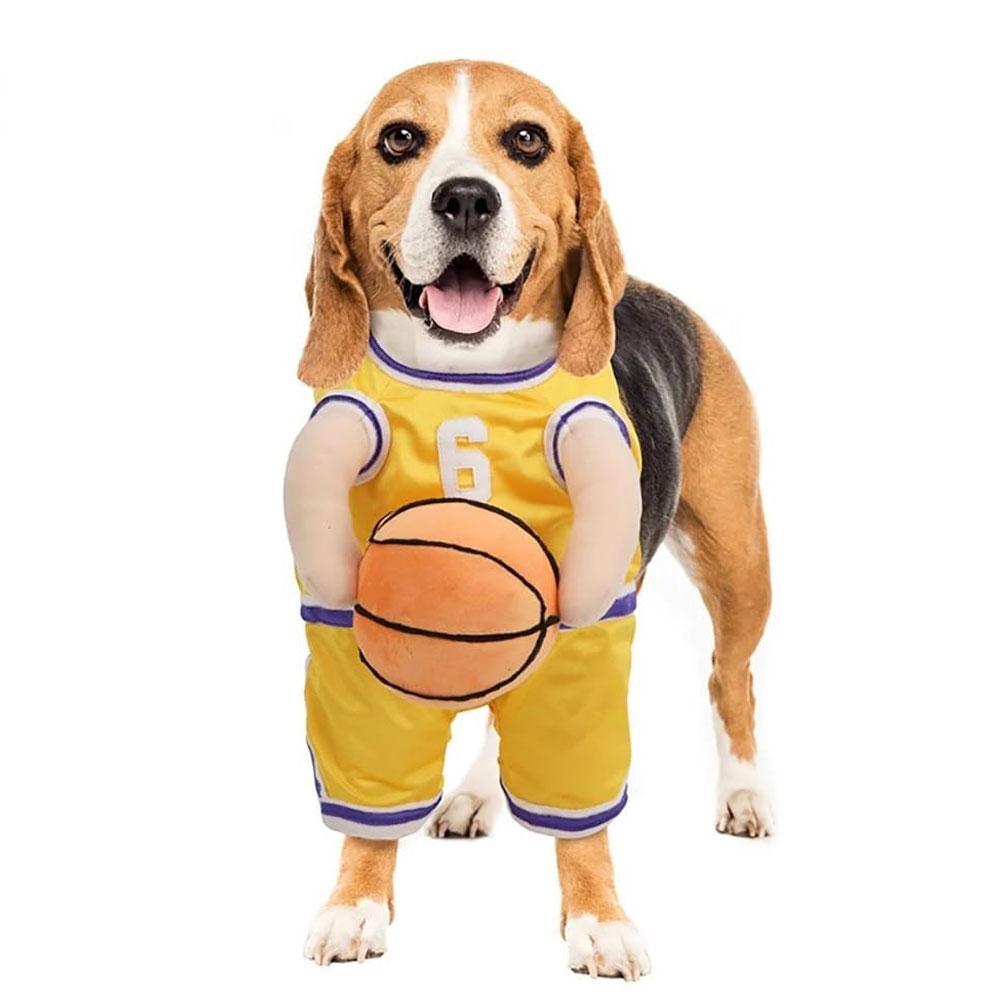 thumbnail image 5 of Wartleves Disfraz de jugador de baloncesto para perros: traje divertido y ajustable. T3H0 para perros, 5 of 7