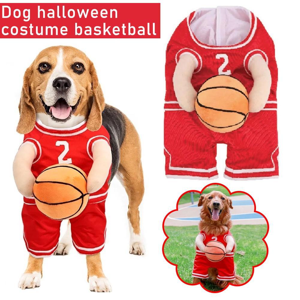 thumbnail image 2 of Wartleves Disfraz de jugador de baloncesto para perros: traje divertido y ajustable. T3H0 para perros, 2 of 7