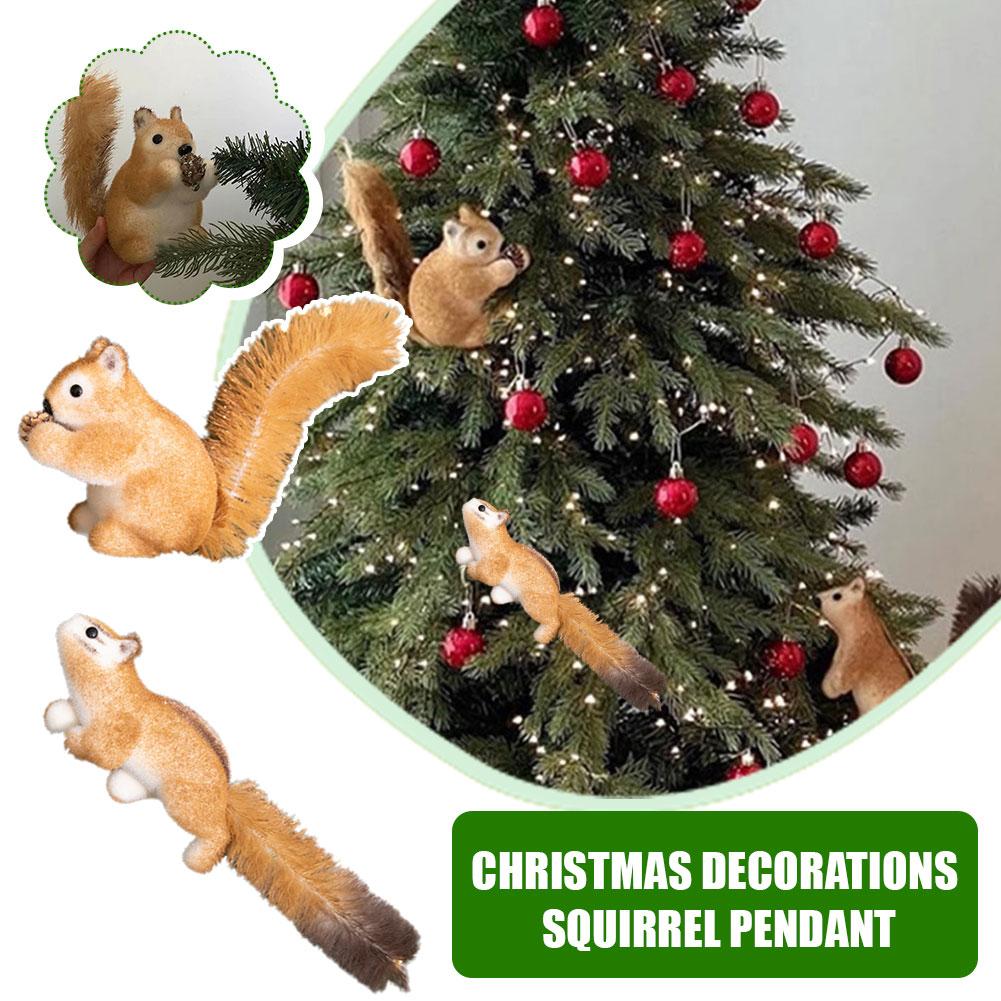 thumbnail image 4 of Wartleves Adornos de ardilla para árbol de Navidad, colgante de peluche de animal, Gisela Graham, 4 of 7