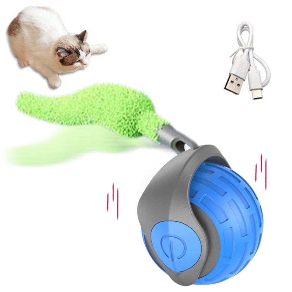 thumbnail image 5 of Wartleves Pelota eléctrica interactiva para hacer ejercicio con ruedas, para gatos, perros y mascotas, recargable por USB, 5 of 7
