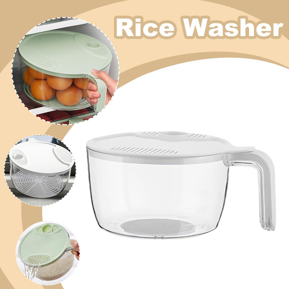thumbnail image 3 of SGACAI Lavadora de arroz RJSQAQE, colador para lavar arroz, colador para frutas con colador para enjuagar frutas, granos, verduras y frijoles, colador de plástico para lavar arroz, quinua, granos,, 3 of 7