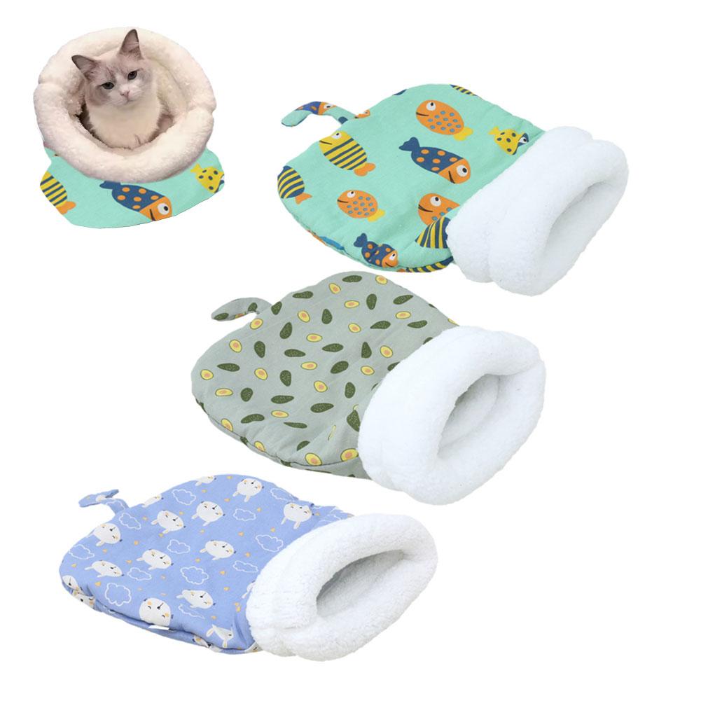 thumbnail image 5 of Wartleves Cama de felpa de invierno para mascotas, cojín redondo, casa 2 en 1, cesta cálida para gatos, nido para perros y gatos, perrera para dormir para gatitos, bolsa pequeña, nido para gatos, cuev, 5 of 7