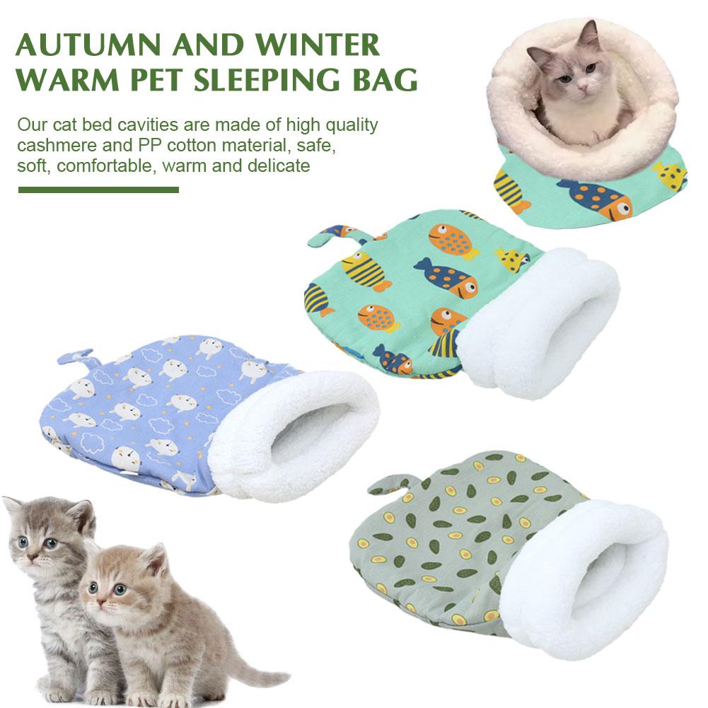 thumbnail image 2 of Wartleves Cama de felpa de invierno para mascotas, cojín redondo, casa 2 en 1, cesta cálida para gatos, nido para perros y gatos, perrera para dormir para gatitos, bolsa pequeña, nido para gatos, cuev, 2 of 7