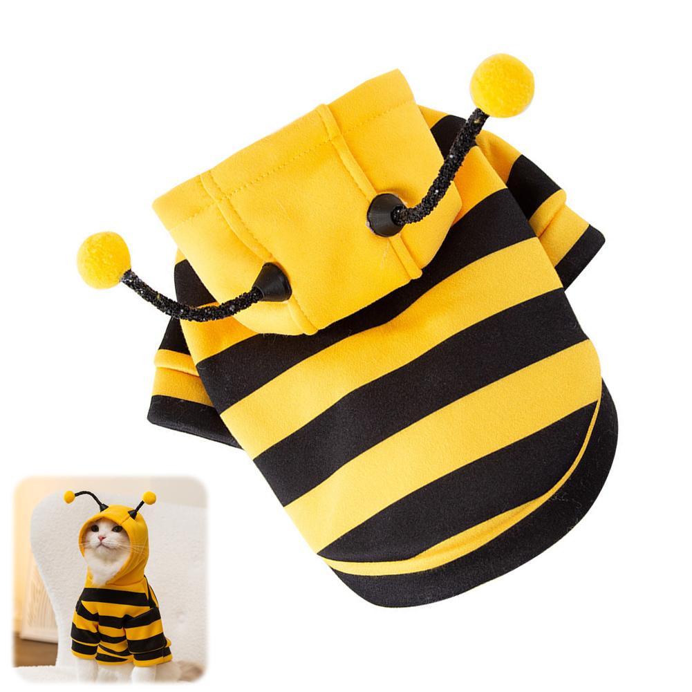 thumbnail image 5 of SGACAI Atuendo de abeja para uso diario para mascotas Sudadera con capucha elegante y bonita para mascotas Disfraz de abeja para Halloween para mascotas, 5 of 7