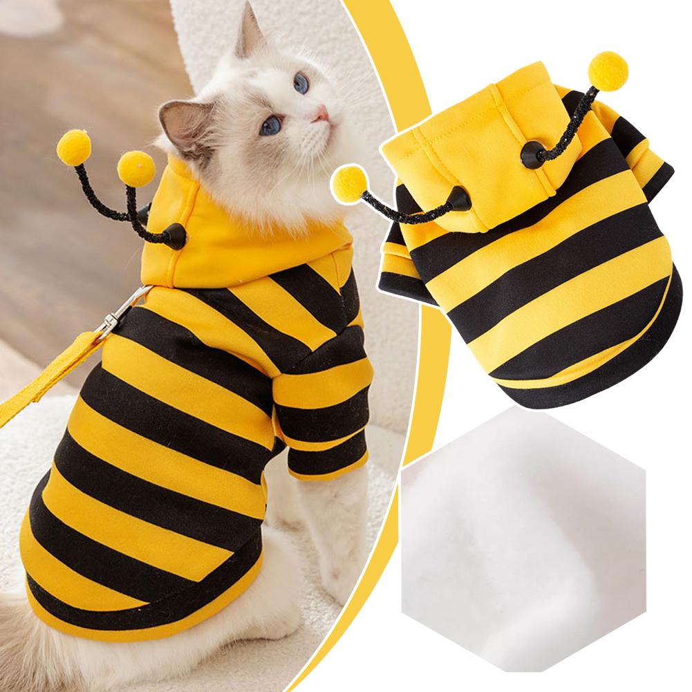 thumbnail image 3 of SGACAI Atuendo de abeja para uso diario para mascotas Sudadera con capucha elegante y bonita para mascotas Disfraz de abeja para Halloween para mascotas, 3 of 7