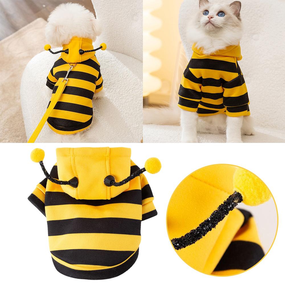 thumbnail image 2 of SGACAI Atuendo de abeja para uso diario para mascotas Sudadera con capucha elegante y bonita para mascotas Disfraz de abeja para Halloween para mascotas, 2 of 7