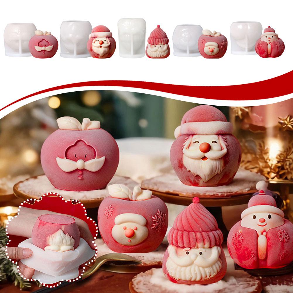 thumbnail image 4 of SGACAI Molde de silicona para pastel de mousse de manzana y Papá Noel Molde de chocolate hecho a mano, 4 of 7