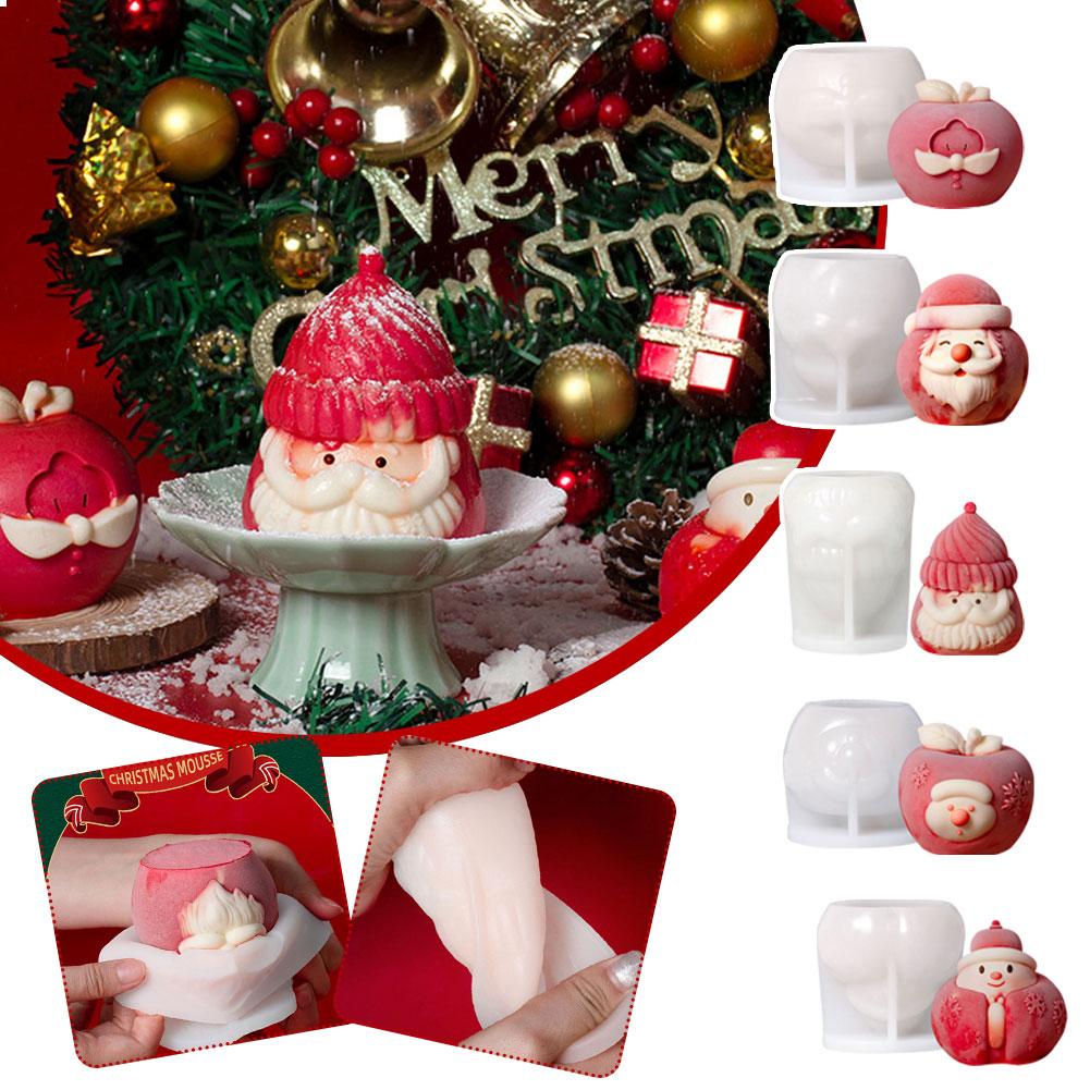 thumbnail image 2 of SGACAI Molde de silicona para pastel de mousse de manzana y Papá Noel Molde de chocolate hecho a mano, 2 of 7