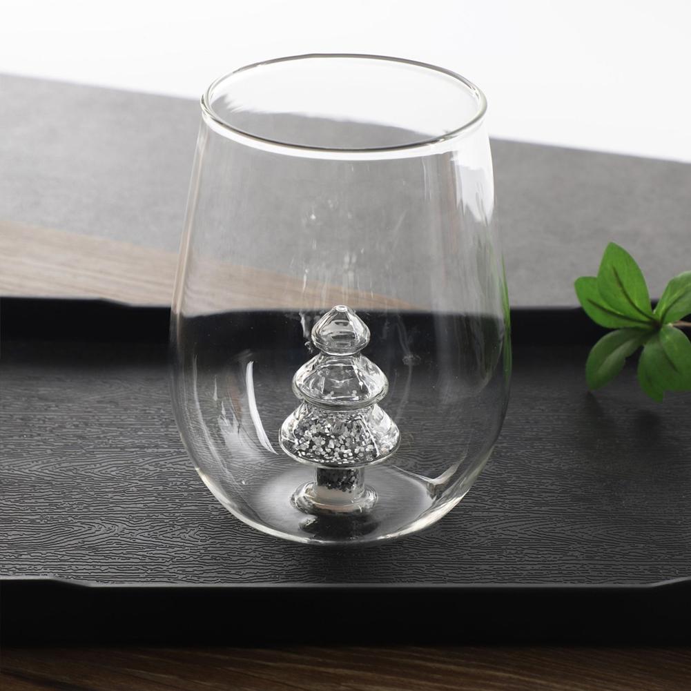 thumbnail image 5 of Ruifaya BBASILIYSD Copa de vino sin tallo de Navidad, copa de vidrio 3D para beber con figura de árbol de Navidad en el interior, copa de vino/jugo sin tallo de árbol de Navidad, copa de vino con pu, 5 of 7