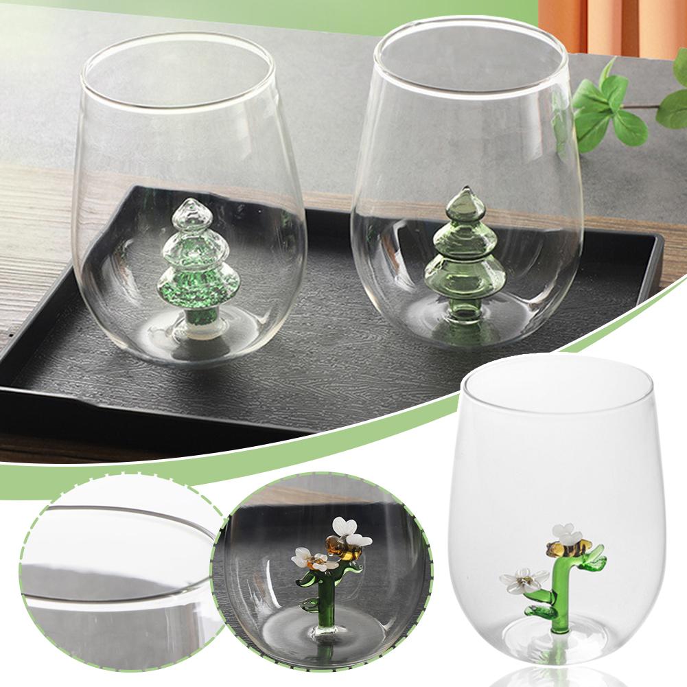 thumbnail image 3 of Ruifaya BBASILIYSD Copa de vino sin tallo de Navidad, copa de vidrio 3D para beber con figura de árbol de Navidad en el interior, copa de vino/jugo sin tallo de árbol de Navidad, copa de vino con pu, 3 of 7