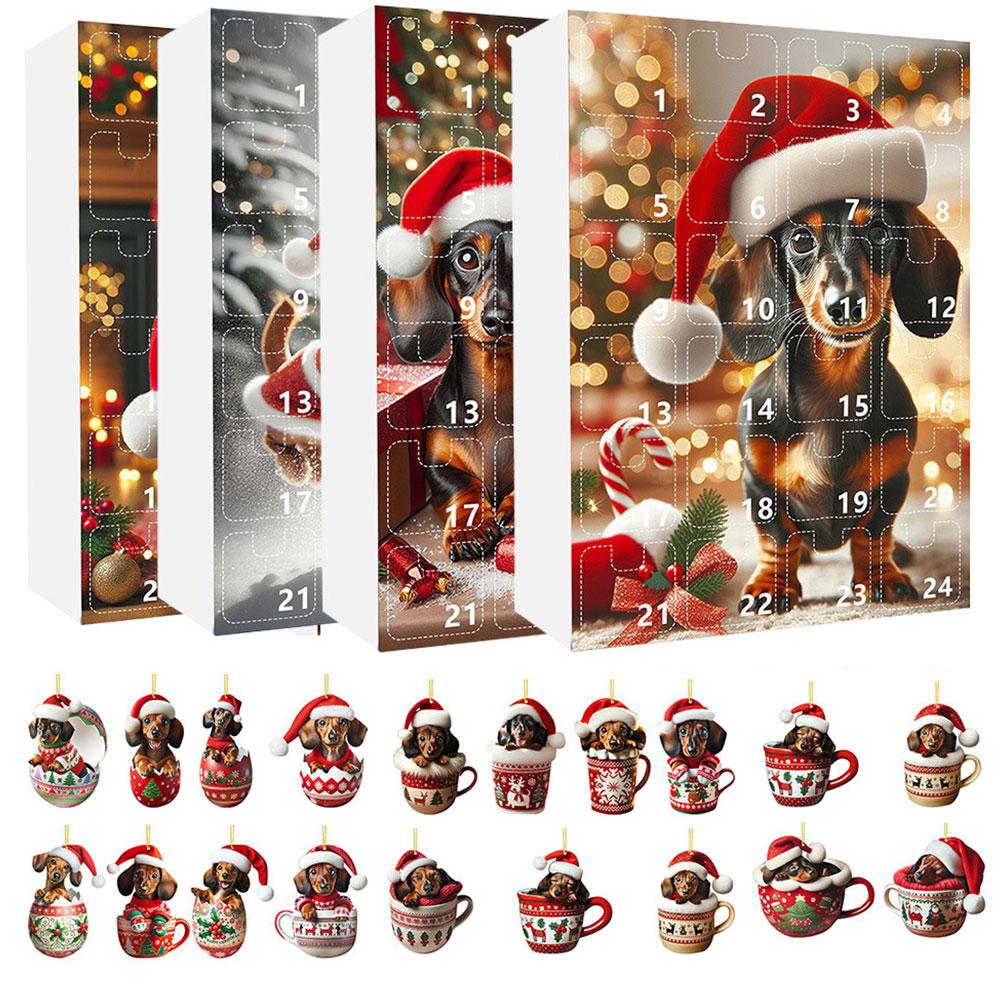 thumbnail image 3 of SGACAI Calendario de Adviento 2024 con Dachshunds Calendario de cuenta regresiva para Navidad Calendario de Adviento con lindos regalos L1H5, 3 of 7