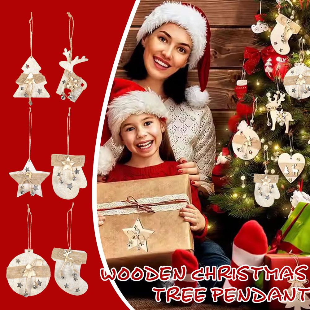 thumbnail image 2 of SGACAI Árboles de Navidad Adornos colgantes de madera Adornos navideños Decoración navideña para el hogar 20, 2 of 7