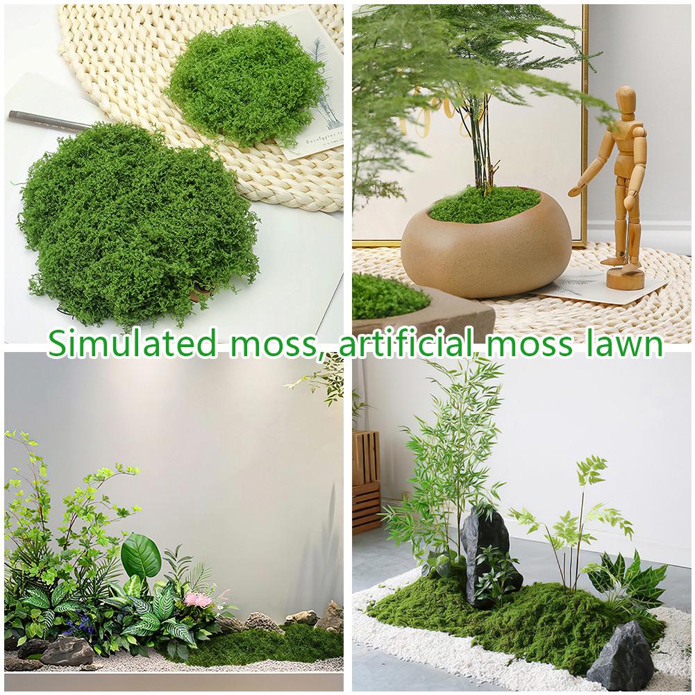 thumbnail image 2 of Ruifaya Plantas verdes artificiales, césped de musgo de poliéster para el hogar, sala de estar, jardín, 2024, artesanías de césped, decoración de paisajes falsos, plantas de musgo, macetas, plantas, 2 of 7