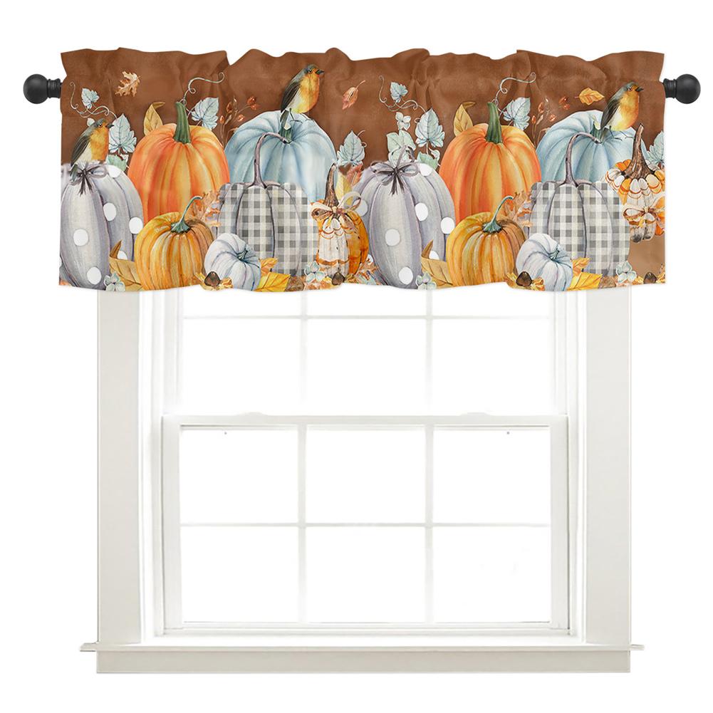 thumbnail image 5 of Ruifaya Cortina de ventana con hojas de arce para cocina de otoño y otoño, Acción de Gracias, Sho@ Leaf, 5 of 7