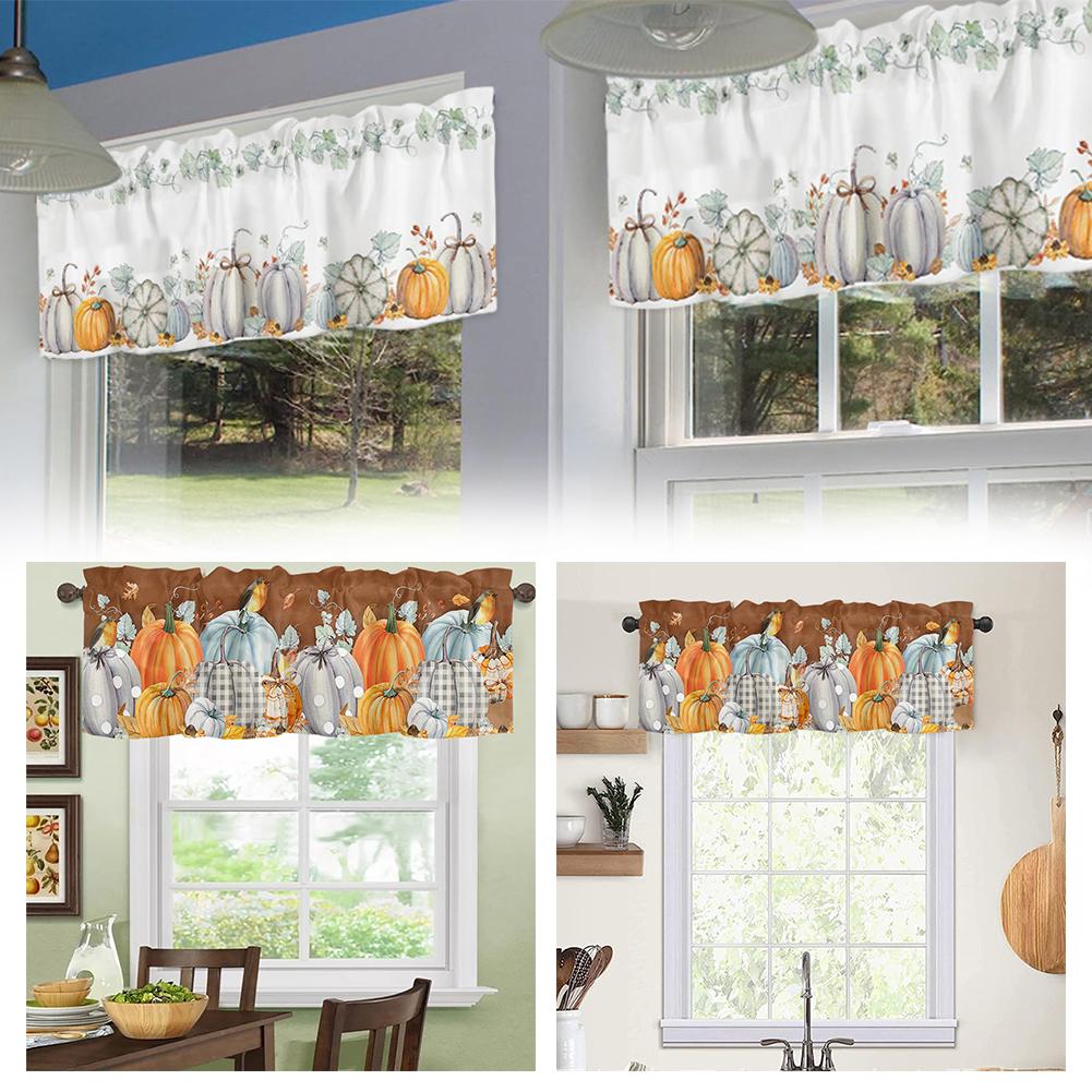 thumbnail image 3 of Ruifaya Cortina de ventana con hojas de arce para cocina de otoño y otoño, Acción de Gracias, Sho@ Leaf, 3 of 7