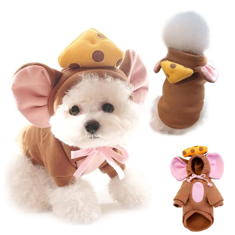thumbnail image 3 of SGACAI Disfraz de ratón para mascota de Halloween con capucha y cordón para perros y mascotas, 3 of 7