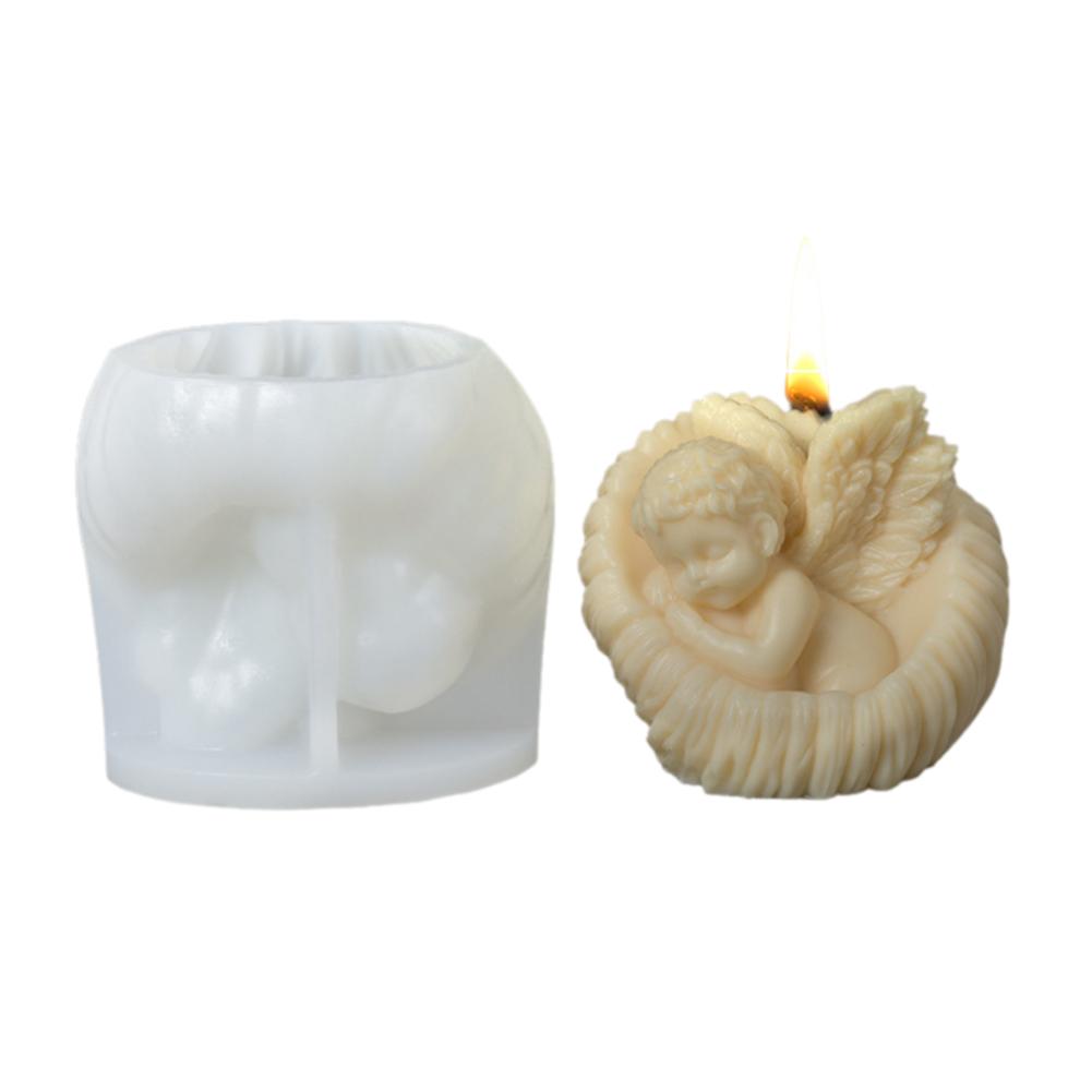 thumbnail image 4 of SGACAI Molde de resina para hacer velas con forma de ángel de rosa para dormir, decoración para aromaterapia y hogar, 4 of 7