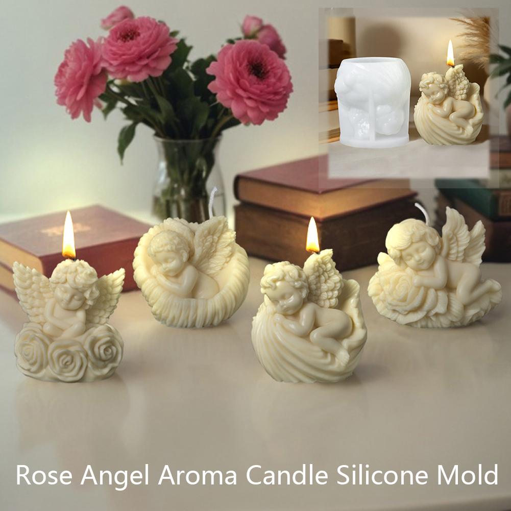 thumbnail image 2 of SGACAI Molde de resina para hacer velas con forma de ángel de rosa para dormir, decoración para aromaterapia y hogar, 2 of 7