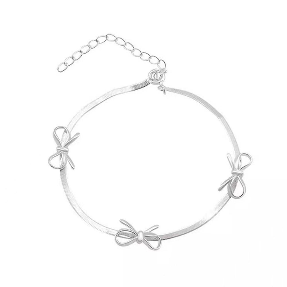 thumbnail image 5 of Wartleves Pulseras de cadena de serpiente Pulsera de nudos de lazo con lazos de cinta para mujer, 5 of 7