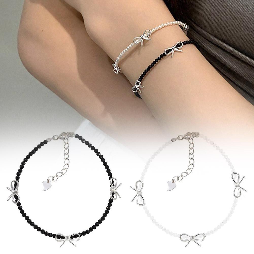 thumbnail image 2 of Wartleves Pulseras de cadena de serpiente Pulsera de nudos de lazo con lazos de cinta para mujer, 2 of 7