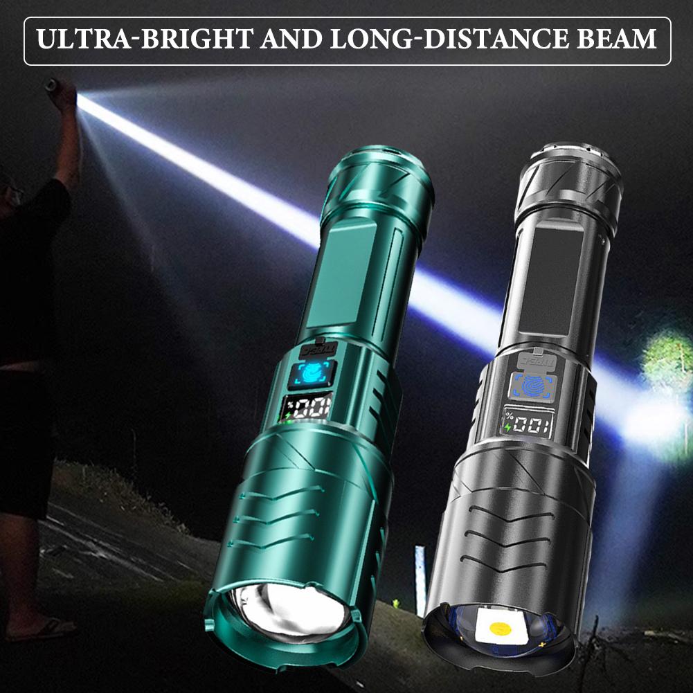 thumbnail image 2 of Ruifaya Linterna LED de ultra larga distancia con zoom telescópico, recargable por USB, 2 of 7