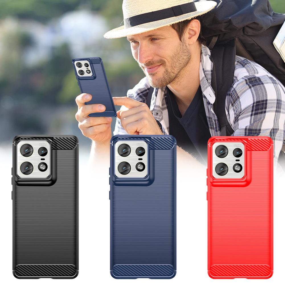 thumbnail image 2 of Wartleves Funda de teléfono TPU de fibra de carbono cepillada de silicona suave para Edge 50 Pro нщ к√, 2 of 7