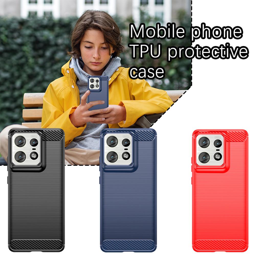 thumbnail image 3 of Wartleves Funda de teléfono TPU de fibra de carbono cepillada de silicona suave para Edge 50 Pro нщ к√, 3 of 7