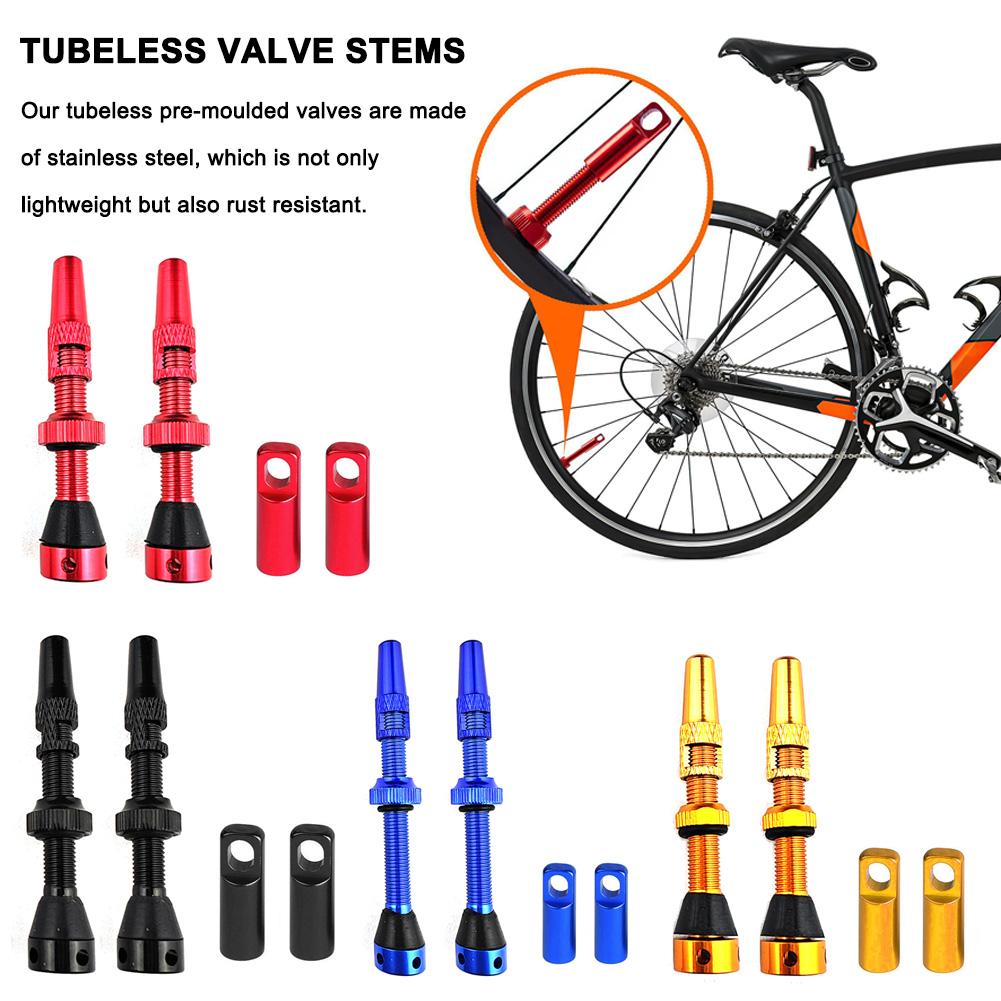 thumbnail image 2 of Wartleves 2 pares de vástagos de válvula Presta Tubeless de 40/44/60 mm, ajuste extraíble para MTB y carretera, 2 of 7